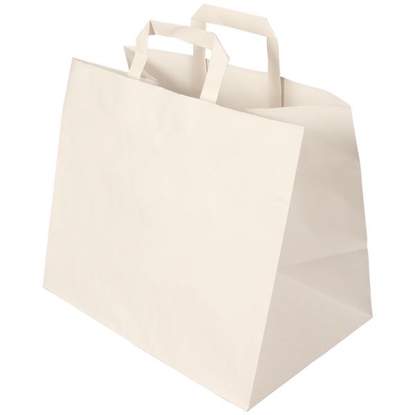 Papier-Tragetasche weiß 32+22x27 cm Papier-Tragetasche weiß 32+22x27 cm
