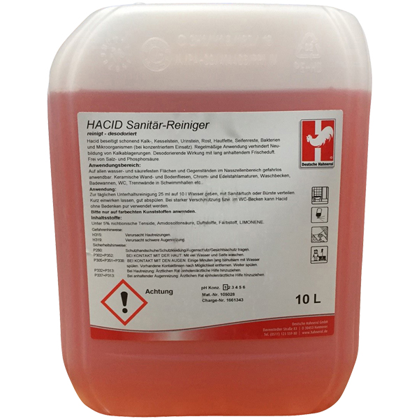 Hahnerol Hacid Sanitär-Unterhaltsreiniger 10 Liter online kaufen - Verwendung 1