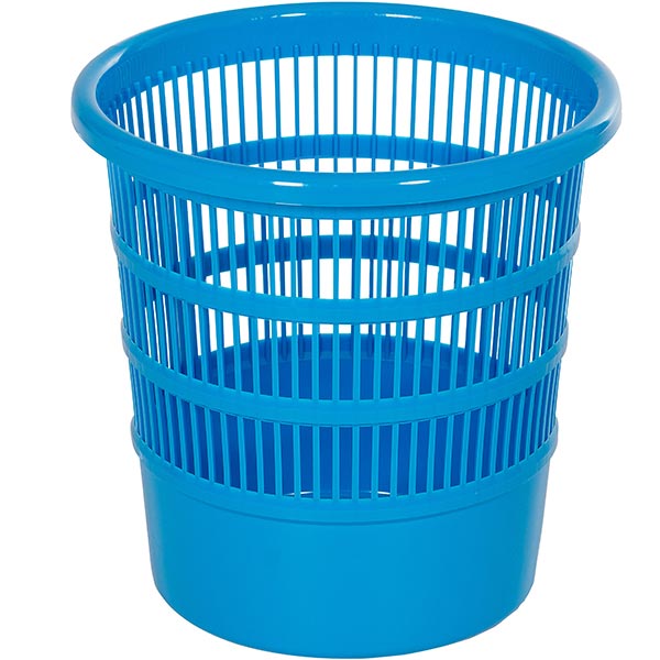 Papierkorb rund blau