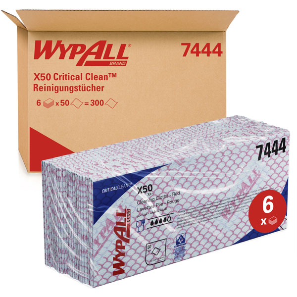 WypAll® X50 farbcodierte Reinigungstücher rot 7444