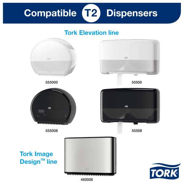 Vorschau: Tork T2 Mini Jumbo-Toilettenpapier Hochweiß (12 Rollen) online kaufen - Verwendung 5