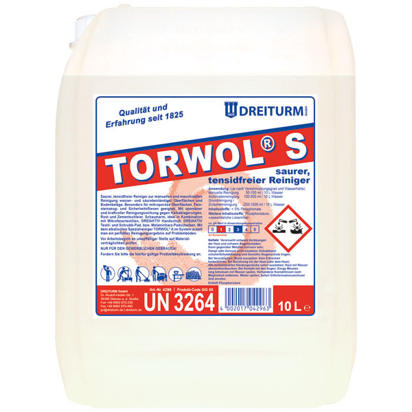 Dreiturm Torwol®S Sanitärreiniger 10 Liter Dreiturm Torwol®S Sanitärreiniger 10 Liter