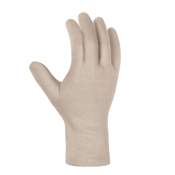 Baumwolltrikot-Handschuhe Rohweiß Gr.10