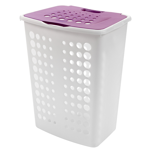 Curver Wäschebox Victor 60 Liter weiß/violett Curver Wäschebox Victor 60 Liter weiß/violett