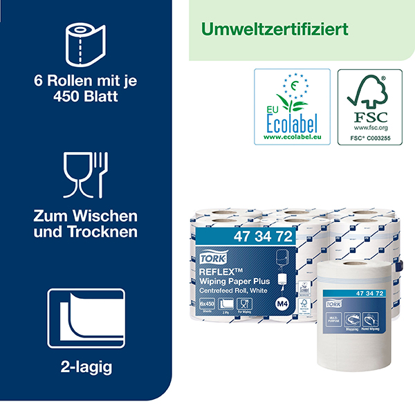 Vorschau: Tork Reflex Starke Mehrzweck Papierwischtücher online kaufen - Verwendung 2