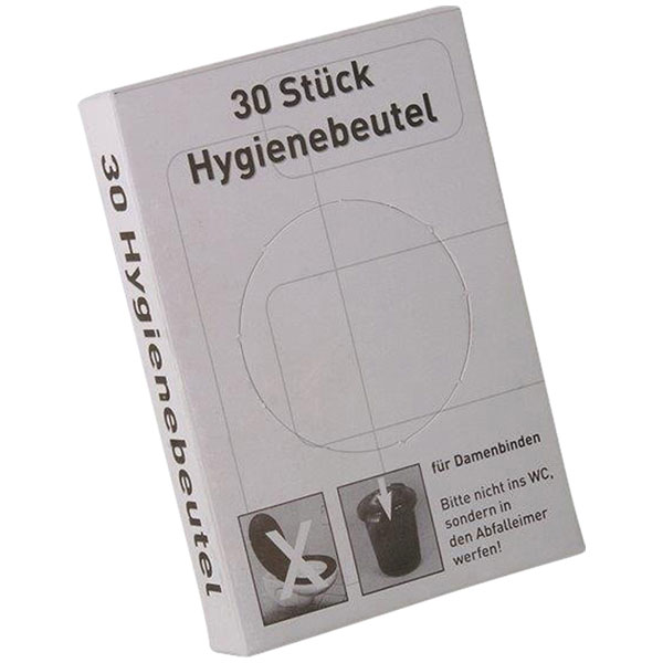 Vorschau: Hygienebeutel NFP 30Stk+ in der Box, bedruckt (50) HDPE Nachfüllpack 12,5x8,5x2cm online kaufen - Verwendung 1