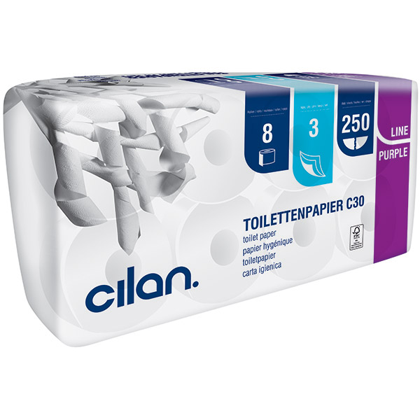 Cilan Tissue Toilettenpapier C30 PurpleLine hochweiß (72 Rollen)