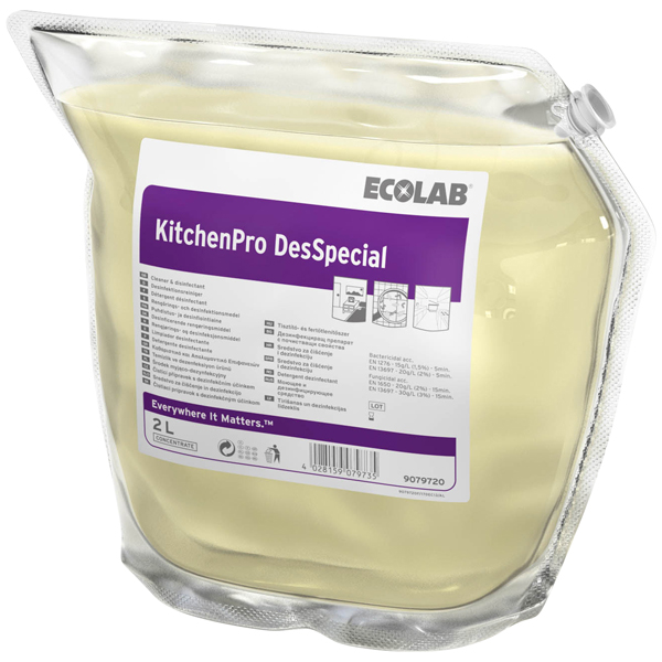 Vorschau: ECOLAB KitchenPro DesSpecial Desinfektionsreiniger (2 x 2 Liter) online kaufen - Verwendung 1