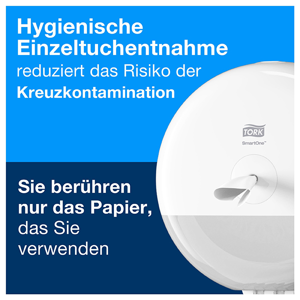 Vorschau: Tork T9 SmartOne® Mini Toilettenpapier-Doppelrollenspender Weiß online kaufen - Verwendung 3