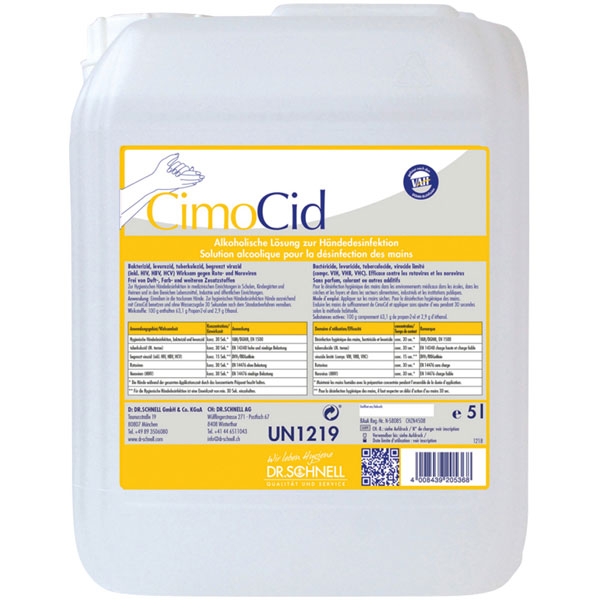 Dr.Schnell CimoCid Händedesinfektionsmittel 5 Liter Dr.Schnell CimoCid Händedesinfektionsmittel 5 Liter