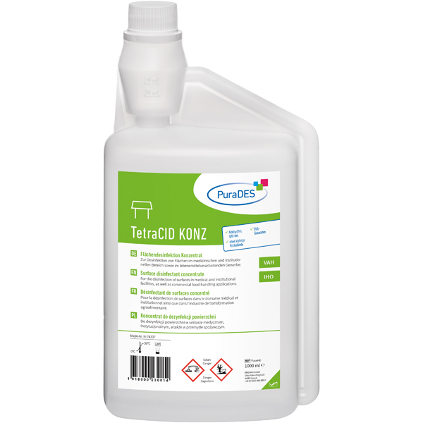 PuraDES TetraCID KONZ Desinfektionsreiniger 1 Liter online kaufen - Verwendung 1