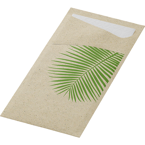 Vorschau: Duni Sacchetto®Tissue Bestecktasche 8,5 x 19 cm Leaf (100Stk) online kaufen - Verwendung 2