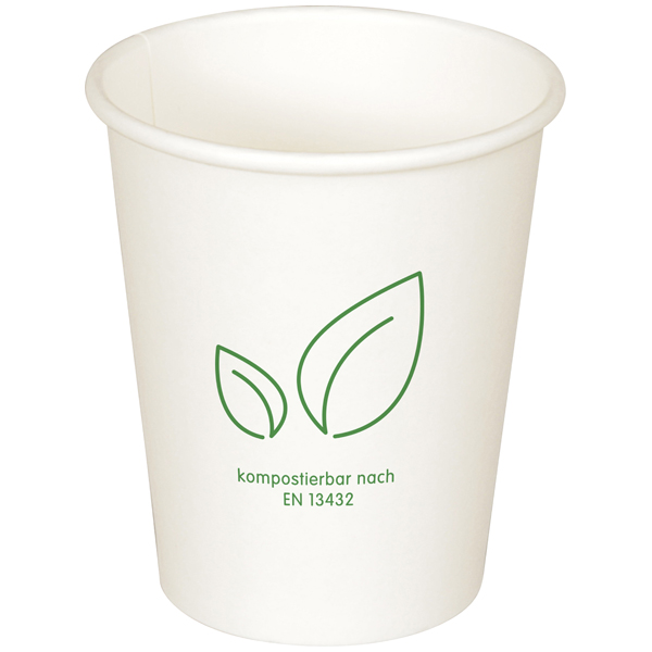 Coffee-Cup Bio 1-wandig weiß - mit Motiv Coffee-Cup Bio 1-wandig weiß - mit Motiv