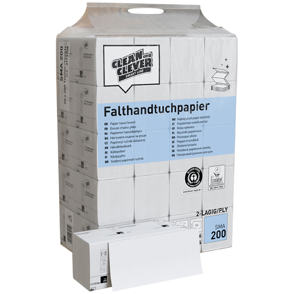 CLEAN and CLEVER SMART Falthandtuchpapier SMA 200 CLEAN and CLEVER SMART Falthandtuchpapier SMA 200