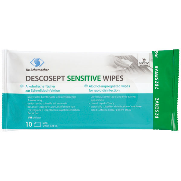 Dr.Schumacher DESCOSEPT Sensitive Wipes - 10 Stück Dr.Schumacher DESCOSEPT Sensitive Wipes - 10 Stück