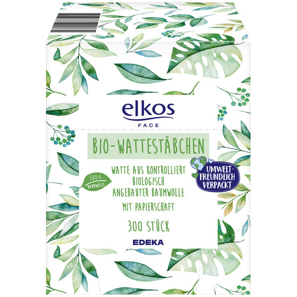 Elkos Bio-Wattestäbchen 300 Stück Elkos Bio-Wattestäbchen 300 Stück