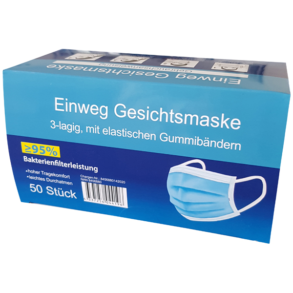 Mundschutz 3-lagig Mundschutz 3-lagig