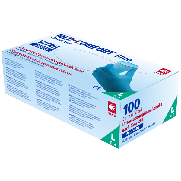 AMPri Med-Comfort Vitril U-Handschuh blau Gr. L
