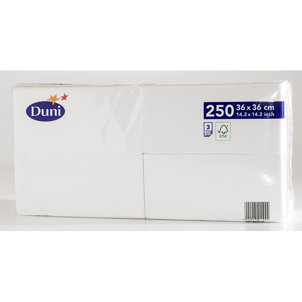 Duni Tissue-Serviette 36 x 36 cm Weiß (250 Stück) online kaufen - Verwendung 2