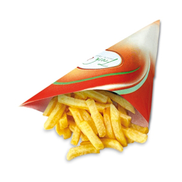 Pommesspitztüte aus Pappe 19 cm / 125g Pommesspitztüte aus Pappe 19 cm / 125g