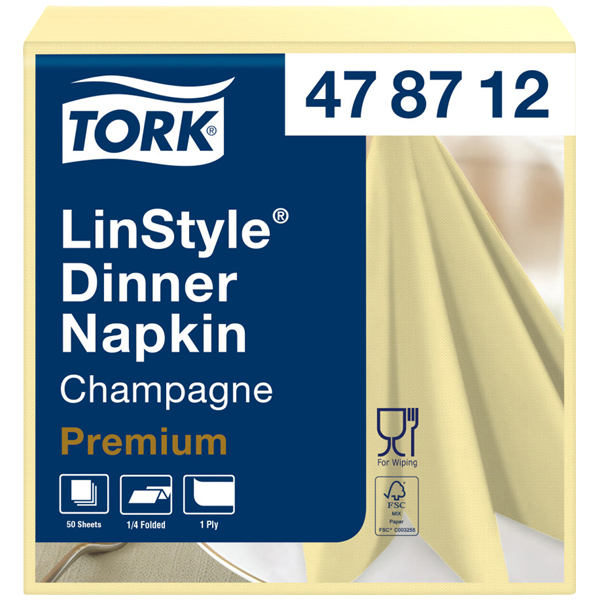 Vorschau: Tork LinStyle® Dinnerservietten 39 x 39 cm Champagner (50 Stück) online kaufen - Verwendung 1