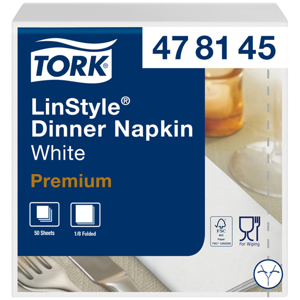 Tork LinStyle Dinnerservietten - 39 x 39 cm - 1/8 Falzung Tork LinStyle Dinnerservietten - 39 x 39 cm - 1/8 Falzung