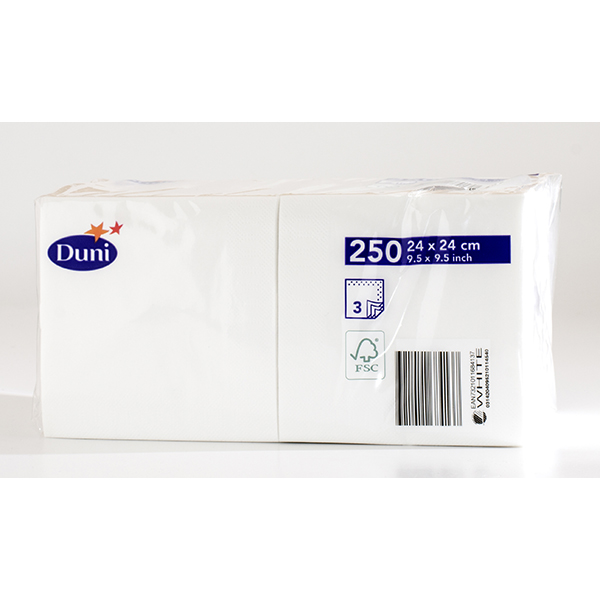 Vorschau: Duni Tissue-Serviette 24 x 24 cm Weiß (250 Stück) online kaufen - Verwendung 2