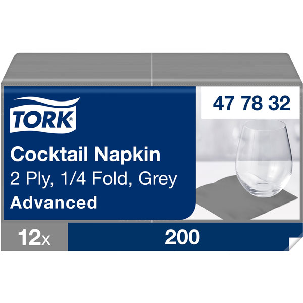 Tork Cocktailservietten 24 × 24 cm Grau (200 Stück) online kaufen - Verwendung 1