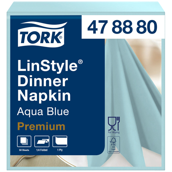Tork LinStyle Dinnerservietten 39 x 39 cm minze Tork LinStyle Dinnerservietten 39 x 39 cm minze