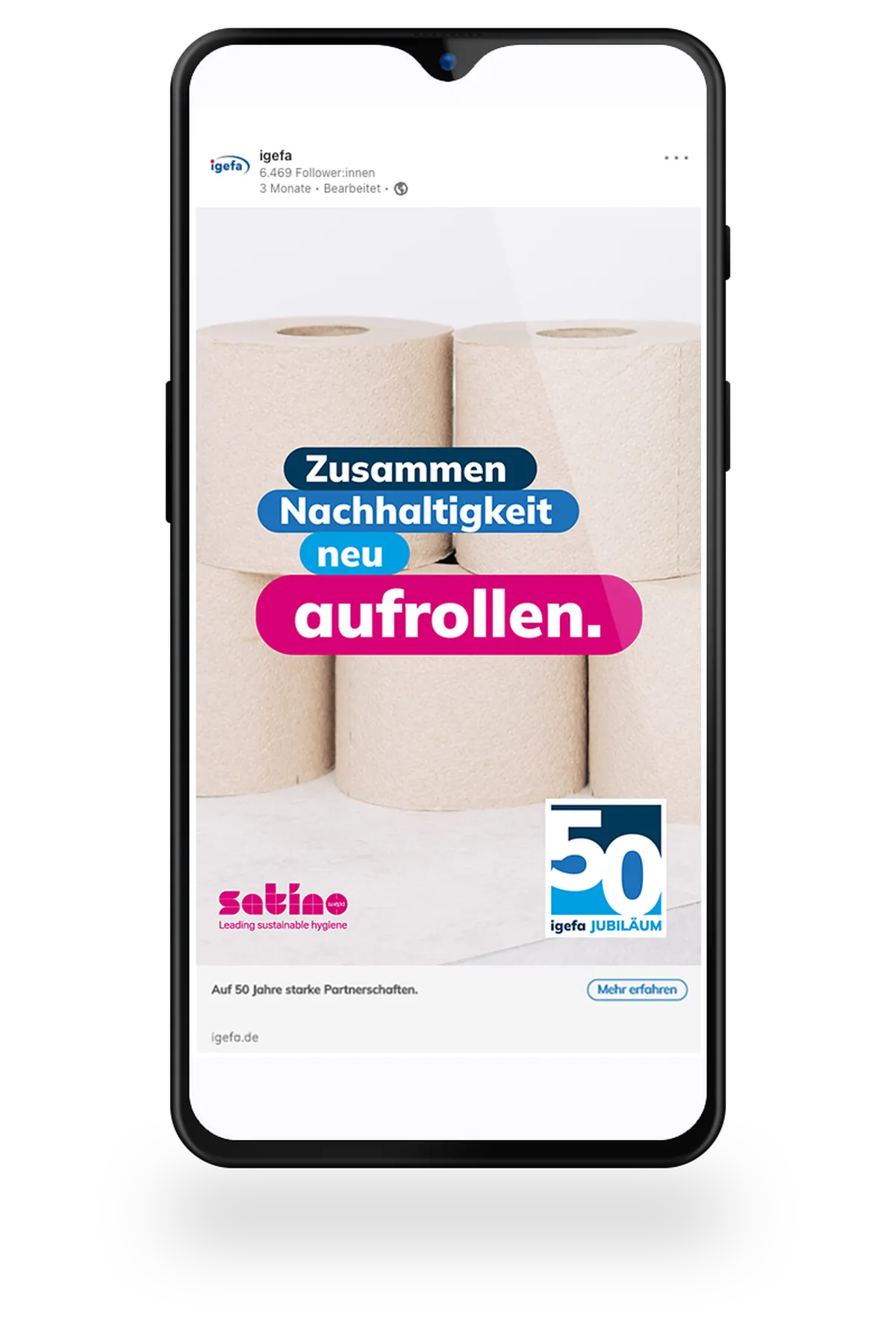 50 Jahre igefa - wir feiern zusammen mit Satino PureSoft!