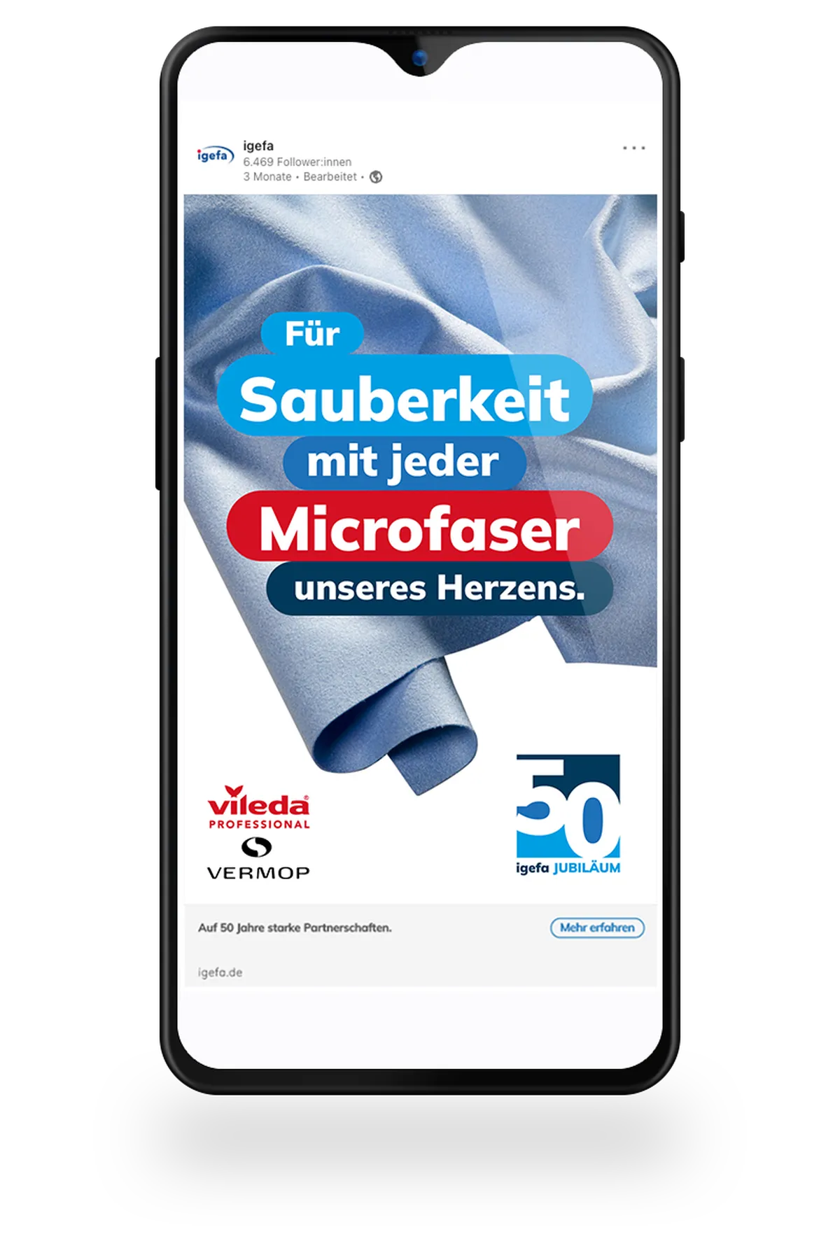 50 Jahre igefa - wir feiern zusammen mit Vileda Professional & Vermop zwei starken Marken unter Freudenberg Home and Cleaning Solution (FHCS)!