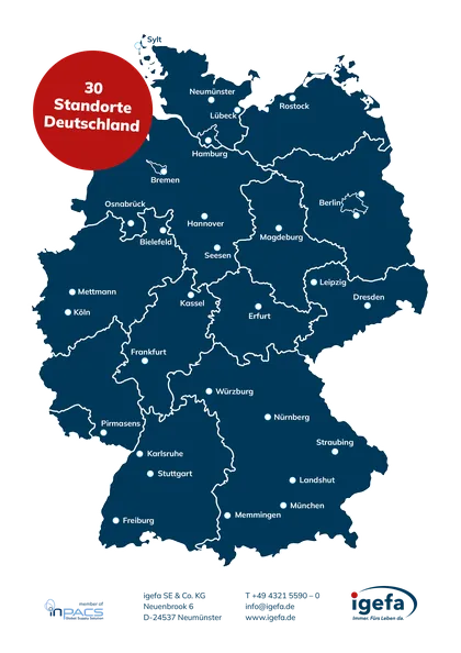 igefa 30 Standorte in Deutschland