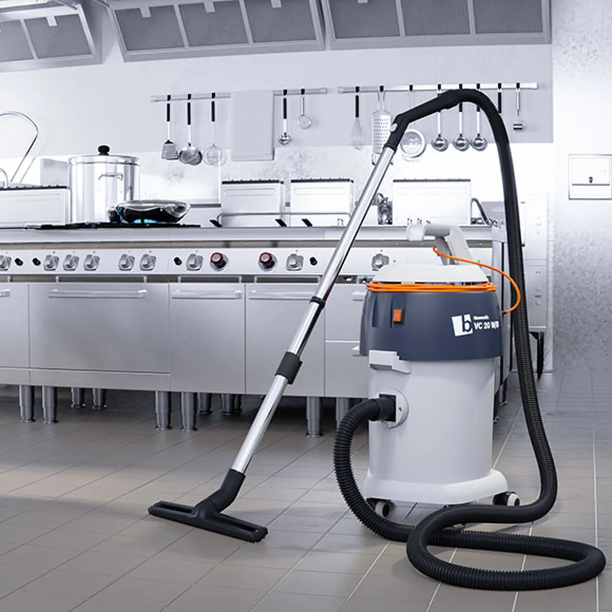 Nass-Trockensauger bluematic VC 20 W/D in einer Großküche